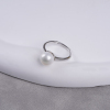 แบบเรียบง่าย 925 Sterling Silver Ring แหวนไข่มุกน้ำจืด ขนาดปรับได้