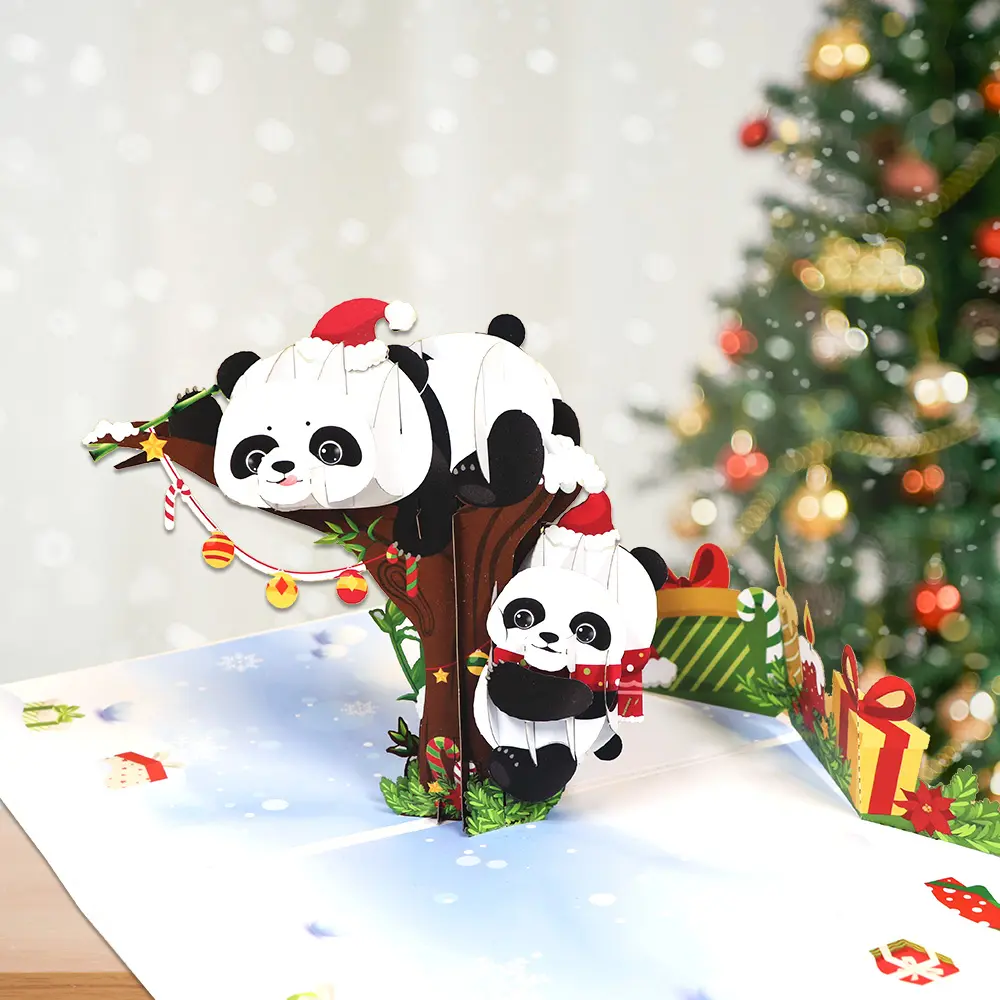 Panda Merry Christmas Pop-Up Card