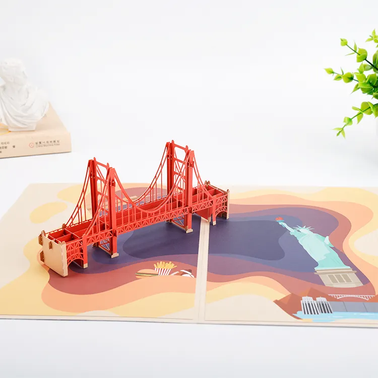 USA Skyline Pop Up Greeting Card