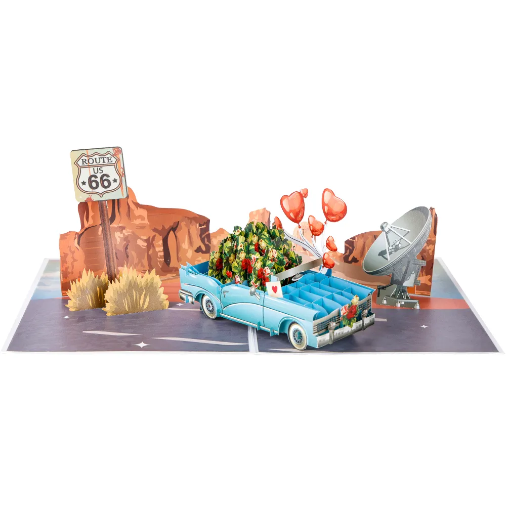 Happy Anniversary Classic Car Pop-Up Card