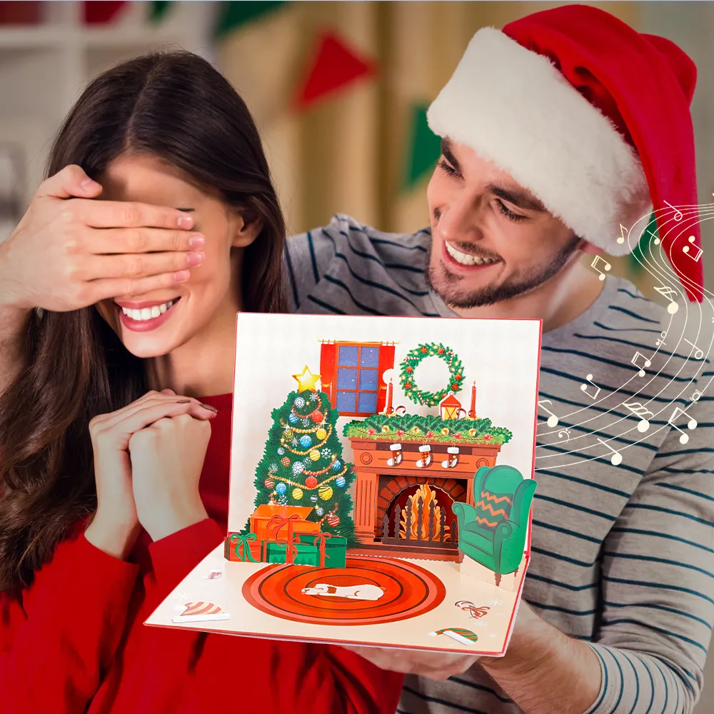 Light-Up Musical Christmas Pop-Up Card