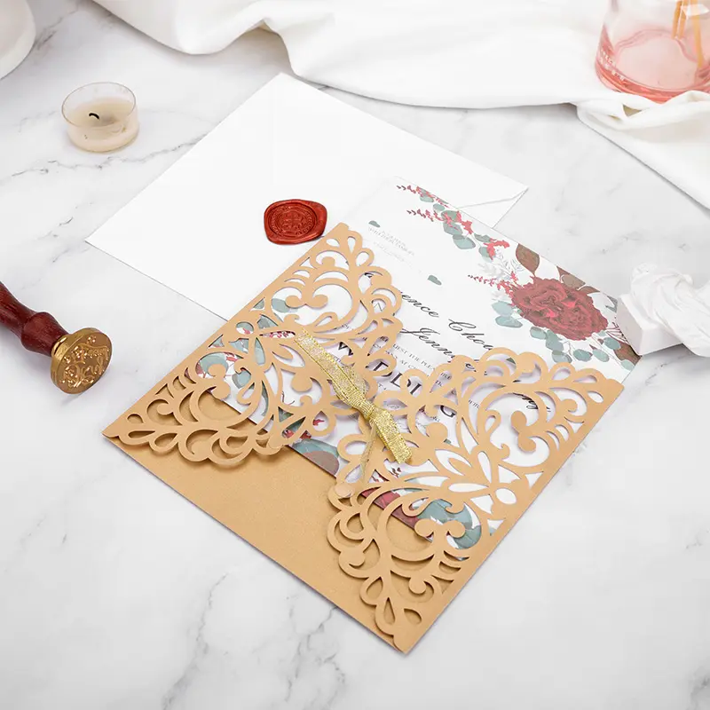 Laser Cutting Wedding Invitation Card