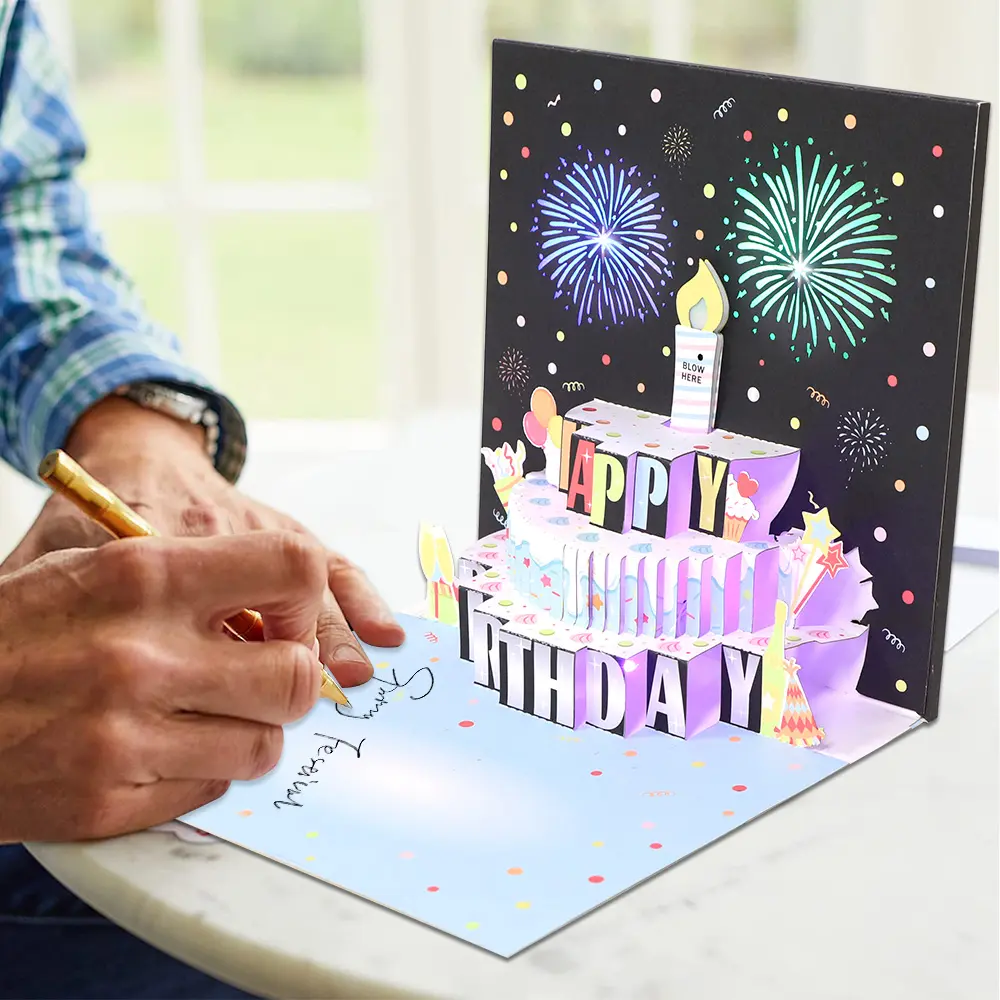 Firework Birthday Blowable Pop-Up Card