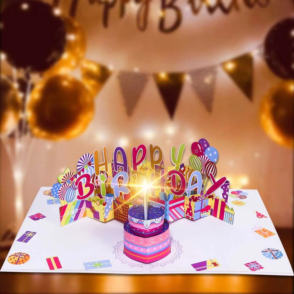 Blowable Happy Birthday Pop Up Card With Music And Lights