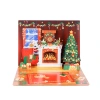 Blowable Fireplace Christmas Pop-Up Card with Light and Music