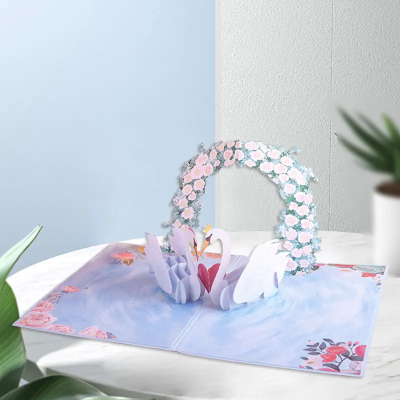 Swans In Love 3D Pop-Up Card