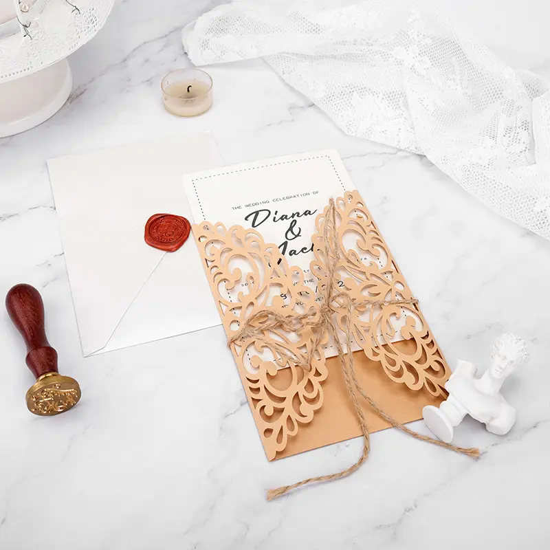 Luxury Handmade Wedding Invitation Card