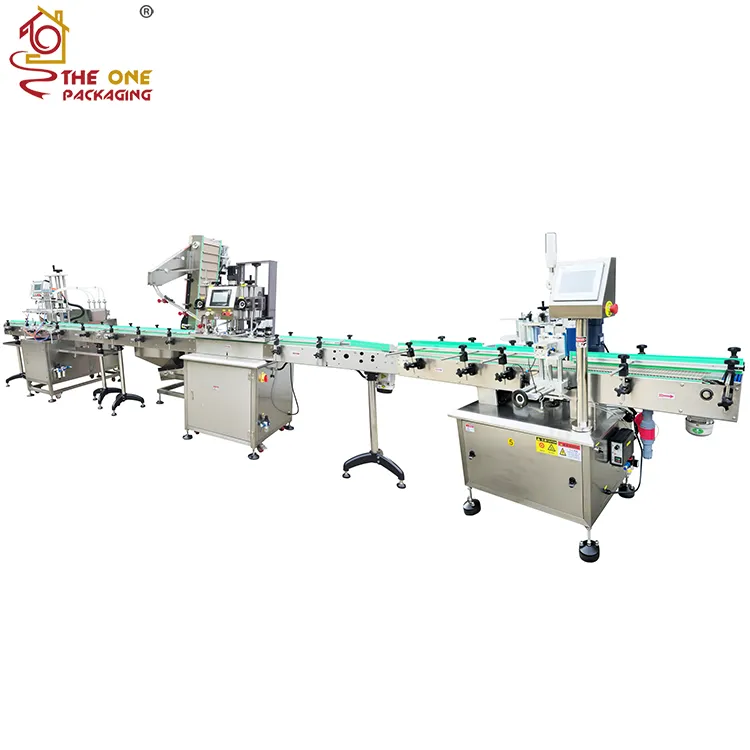 Four Heads Gear Pump Filling Screw Capping Labeling Line