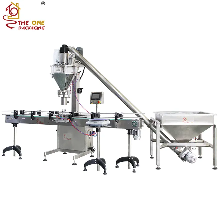 Powder Auger Filling Screw Capping Labeling Line