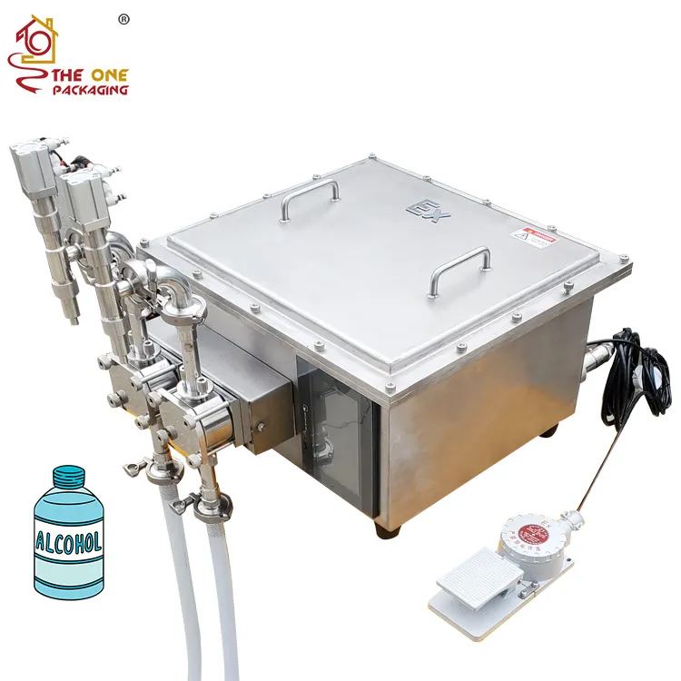 Two Pneumatic Filling Nozzles Explosion-proof Alcohol Liquid Digital Gear Pump Filling Machine TODF-200Q