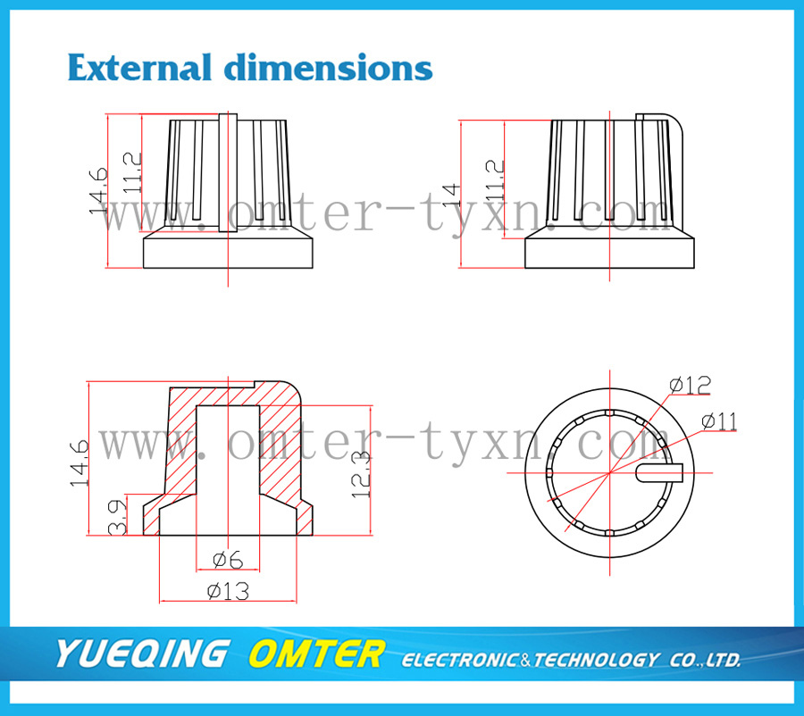 rubber knob for potentiometer
