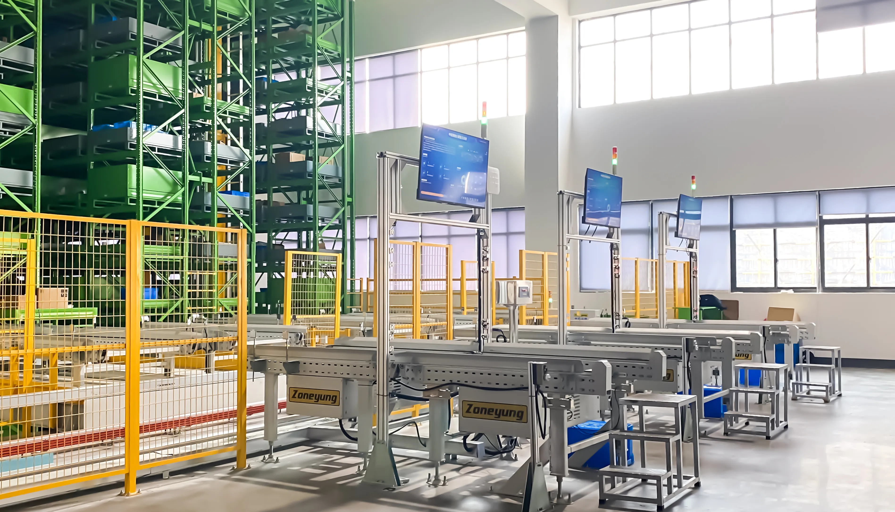 A person in a red shirt working on a machine.