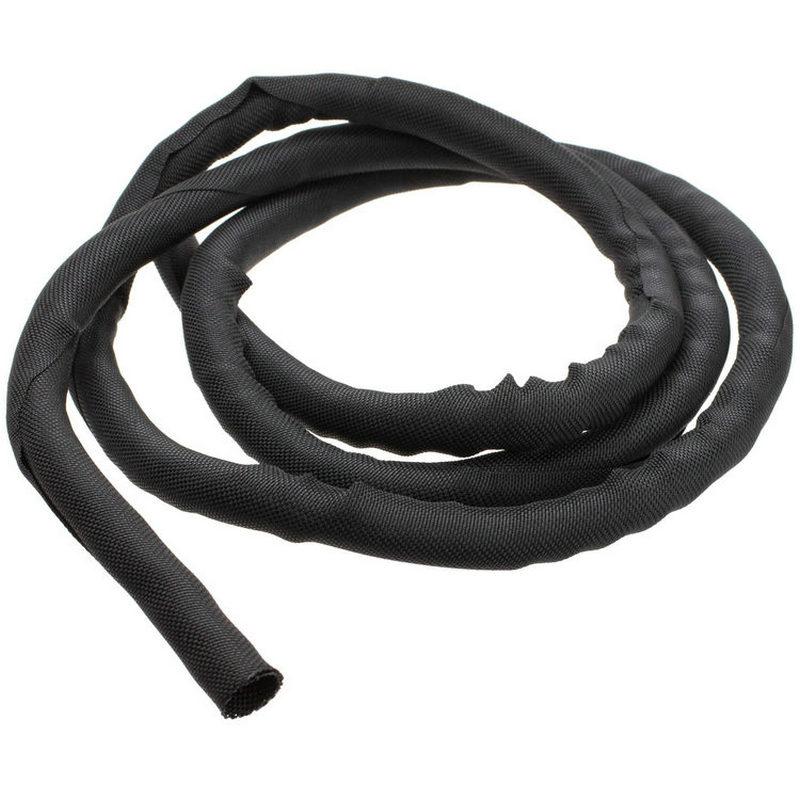 Black woven split tubular wiring loom harness wrap manufacturer, company, supplier Xiamen MJ