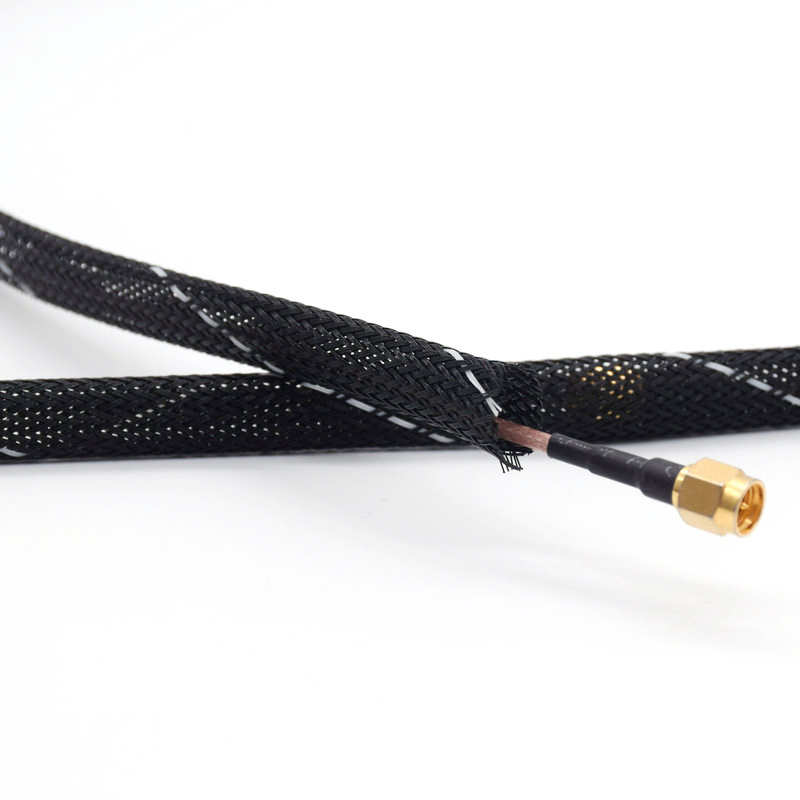 Flame Retardant Braided Expandable Cable Sleeving Flexible Sheathing 30mm 1m 