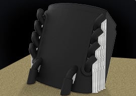 MD-600D component printed with separate support material