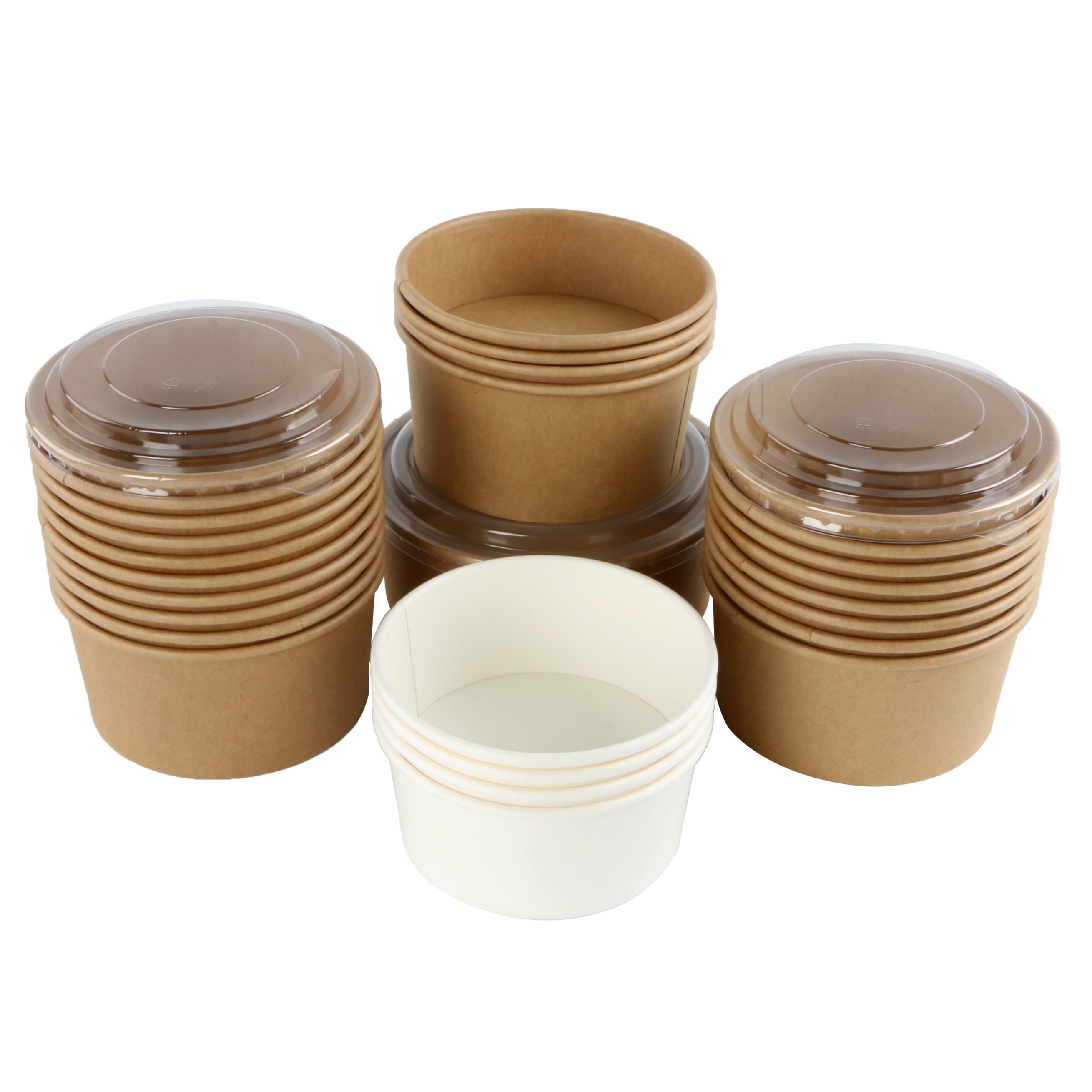 Disposable custom printing food packing box salad bowls kraft paper ...