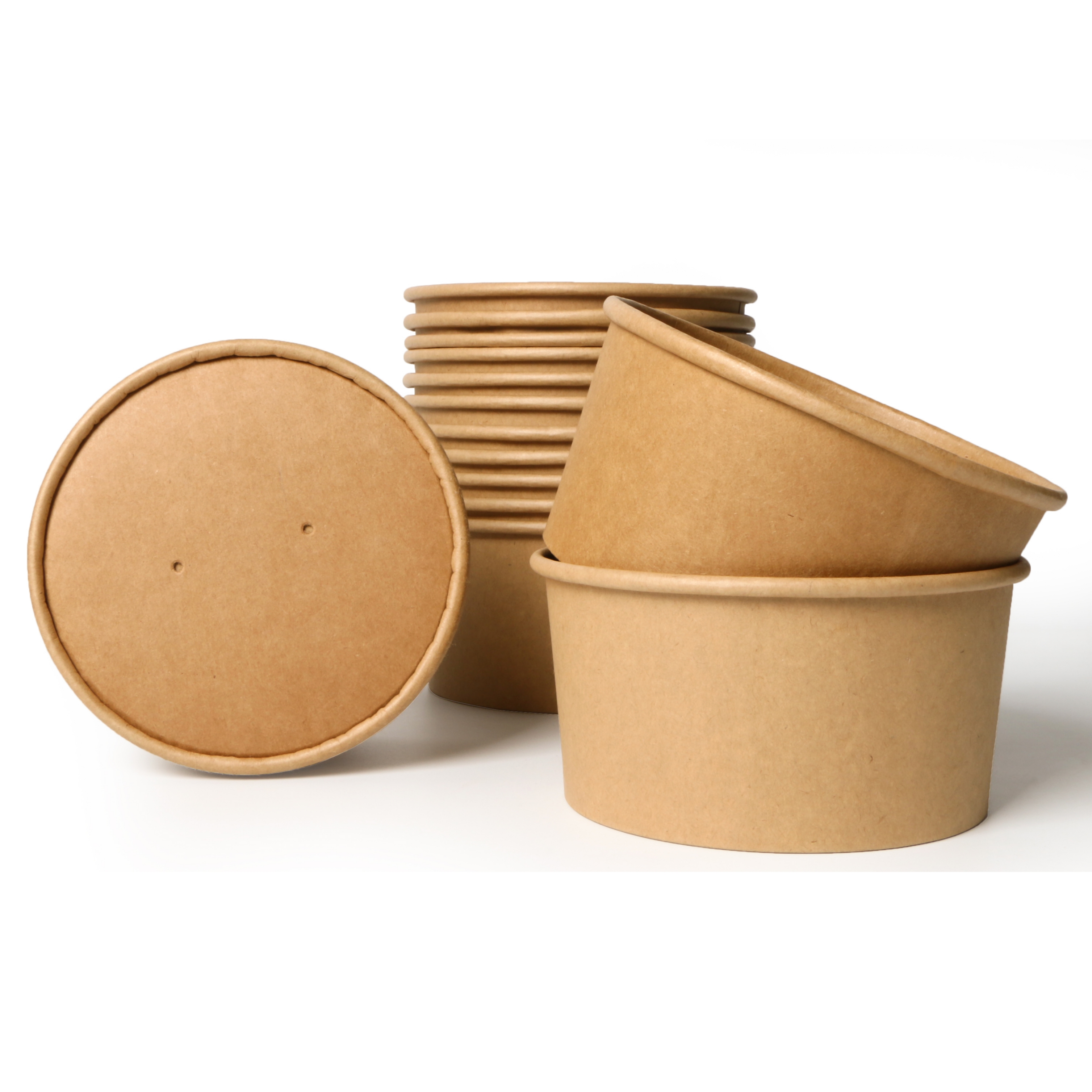 Disposable custom printing food packing box salad bowls kraft paper ...