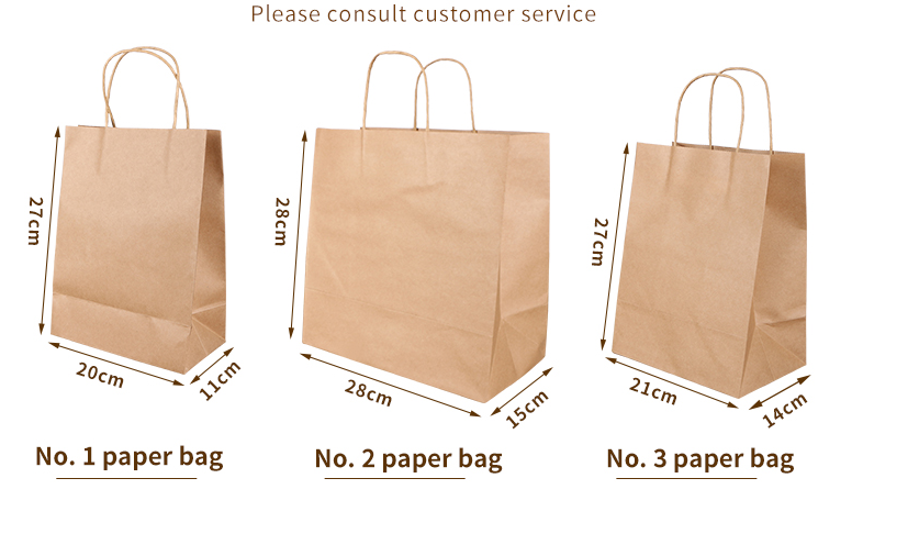 Kraft Paper Bag with handle for take-away