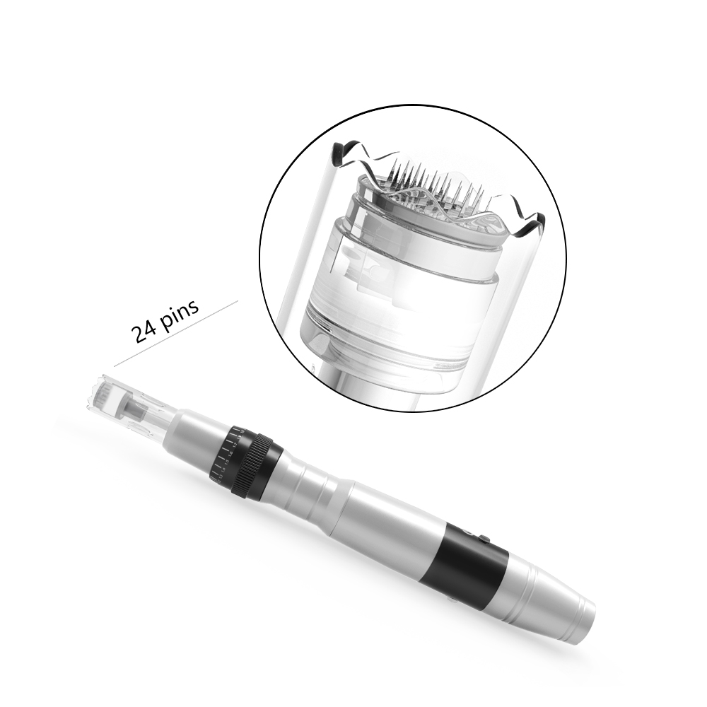Thiết bị Microneedling Nguồn điện 3 Pin Bút tăng cường da Đèn LED Therapy
