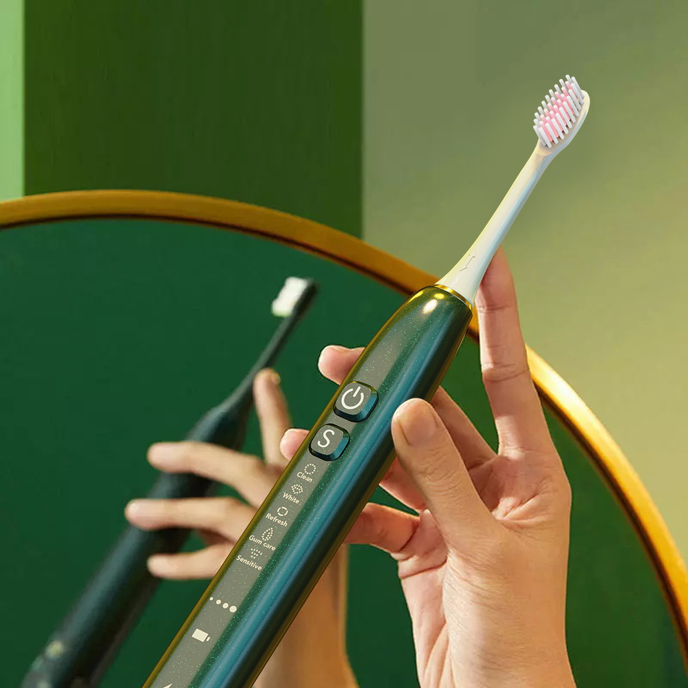 Brosse à dents électrique sonique changeant de couleur magique éblouissante avec étiquette privée