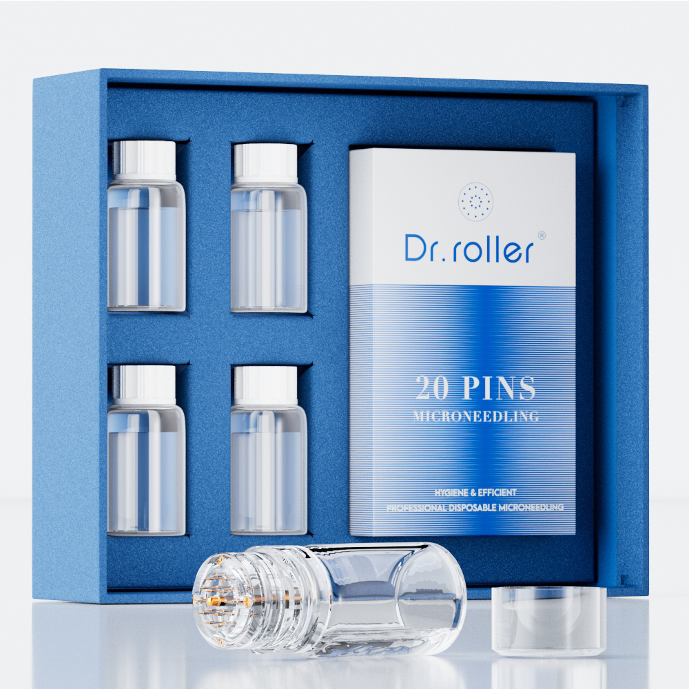 Rouleau de docteur Derma Stamp Hydra Needle 20 aiguilles Sérum hydratant à l'acide hyaluronique SET pour le visage