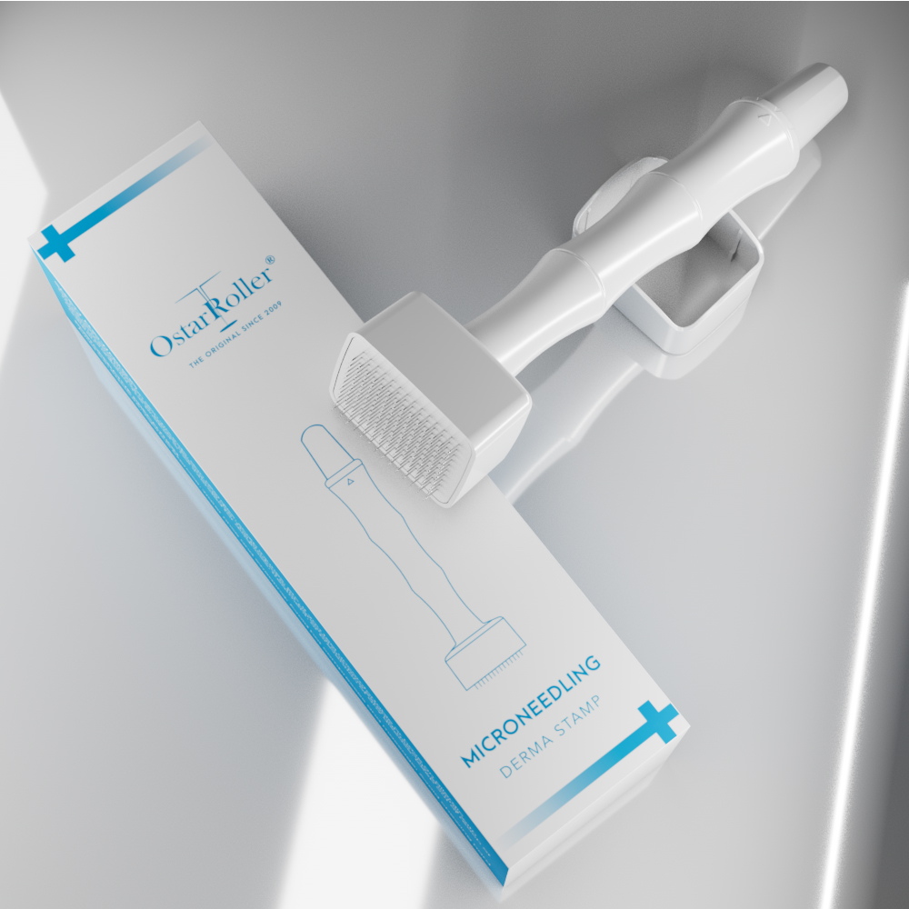 Microneedling Derma Stamp Réglable Médical en Acier Inoxydable Aiguille 140 PIN pour la Peau et les Cheveux