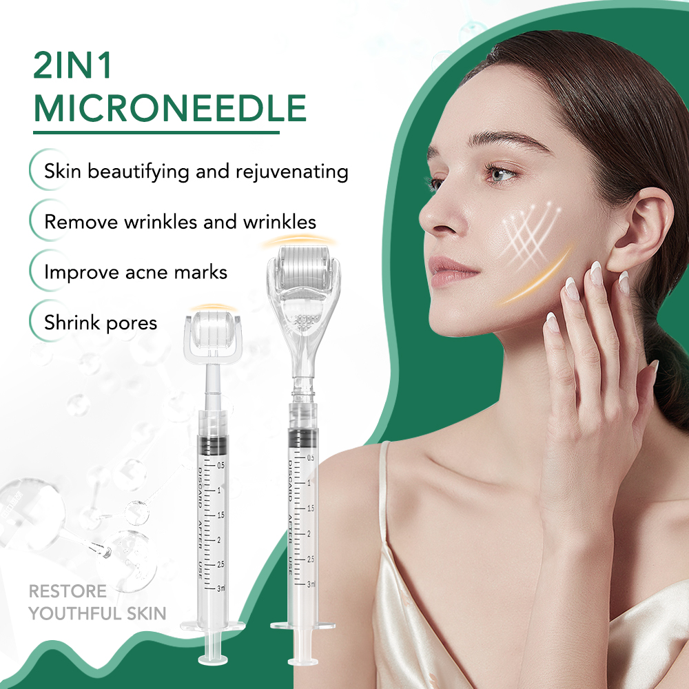 NOUVELLE Microneedling 2EN1 540 et 48 aiguilles Dermaroller pour outil de soin du visage, des yeux et du nez