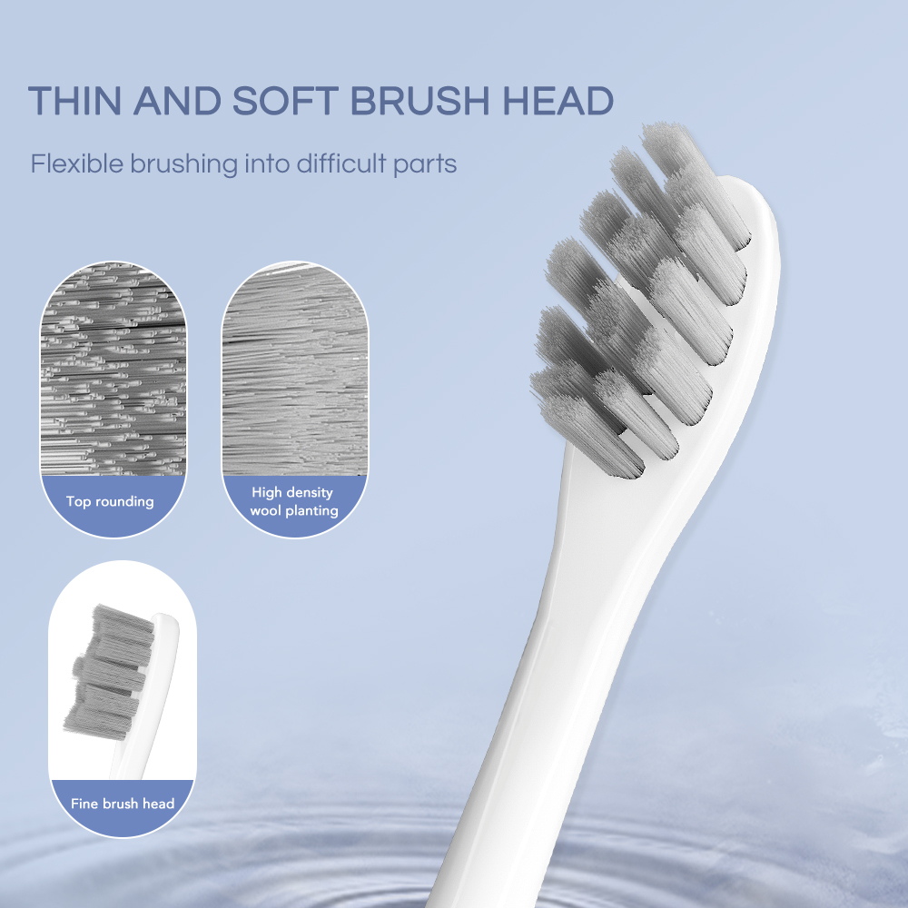 Têtes de brosse à dents électrique OEM en Dupont biodégradable avec poils doux 4 pcs