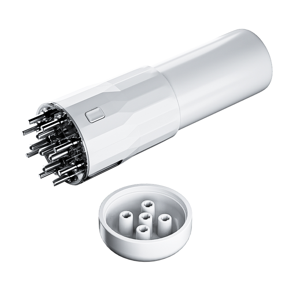 655nm Bio LED Lumière Rouge pour Stimuler la Croissance des Cheveux avec Brosse à Dents à Microcourant EMS et Applicateur de Massage du cuir chevelu Vibrant