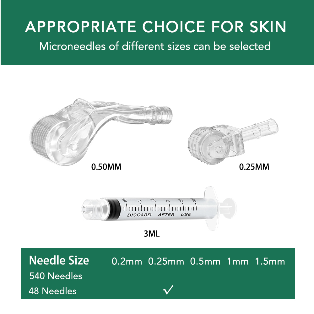 NOUVELLE Microneedling 2EN1 540 et 48 aiguilles Dermaroller pour outil de soin du visage, des yeux et du nez
