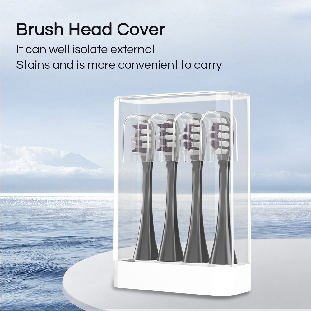 Têtes de brosse à dents électrique OEM en Dupont biodégradable avec poils doux 4 pcs