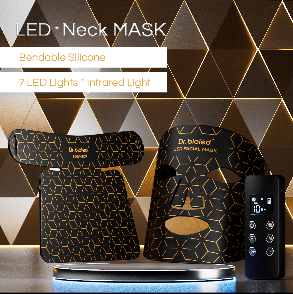 Mặt nạ Silicone Đèn LED Hồng Ngoại Gần Hồng Ngoại 8 Đèn Sạc lại cho Mặt và Cổ