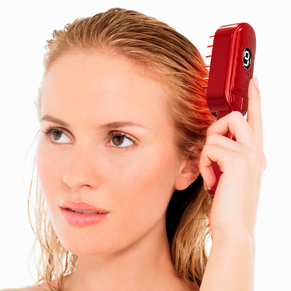 Lược Laser Ánh Sáng Đỏ 655nm Để Dẫn Dưỡng Chất Mọc Tóc Và Massage Rung Da Đầu