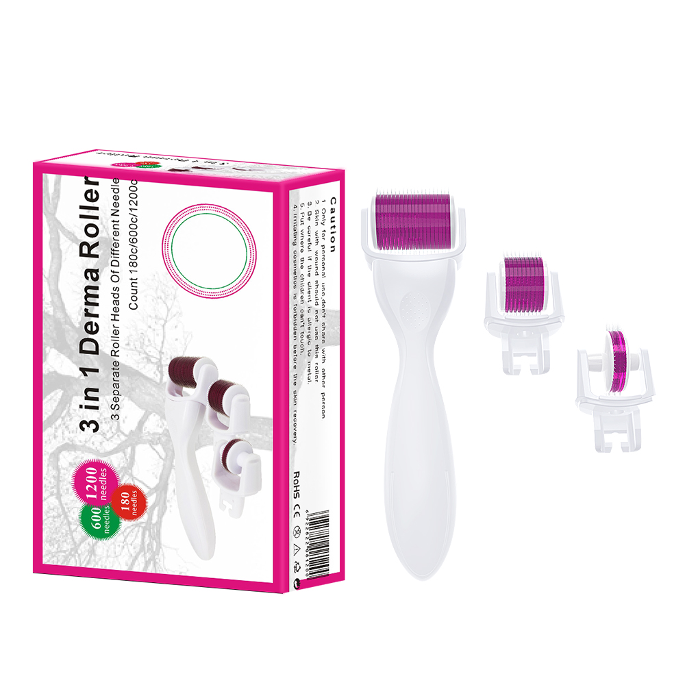 Kit de rouleau Derma 3 en 1 pour dispositifs de traitement de la peau des yeux, du visage et du corps
