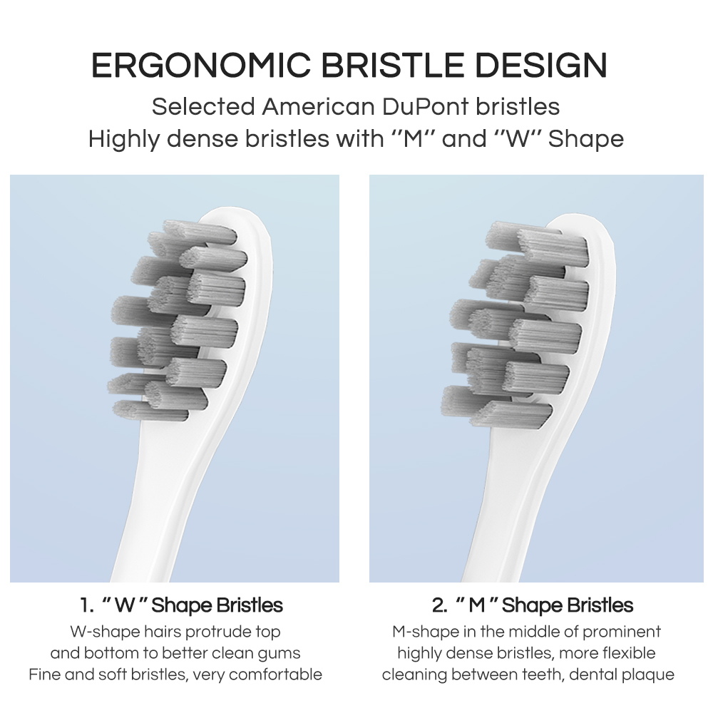 Têtes de brosse à dents électrique OEM en Dupont biodégradable avec poils doux 4 pcs