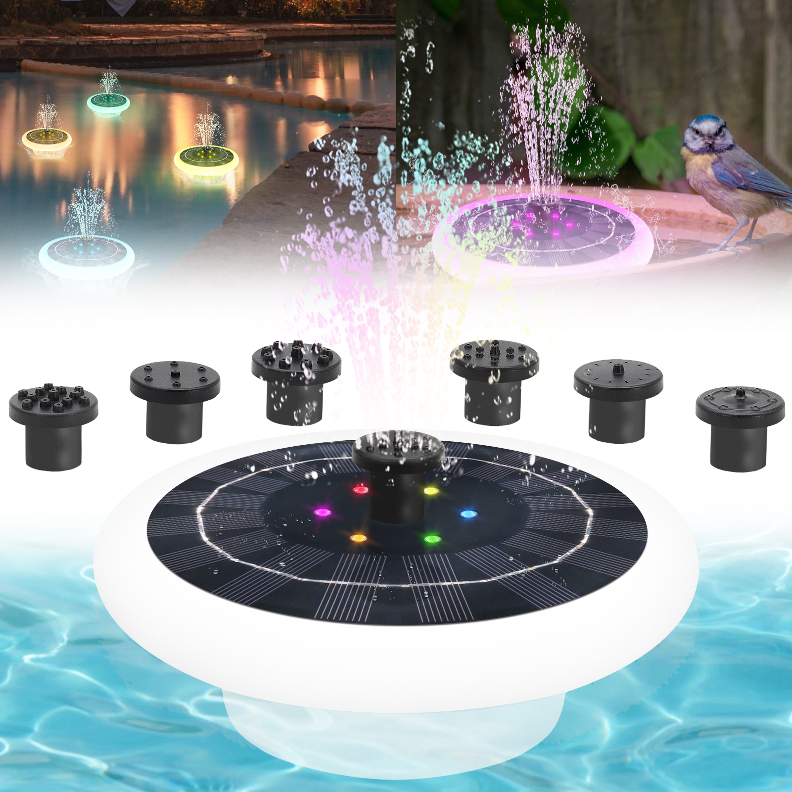 Solar LED Floating Fountain Light