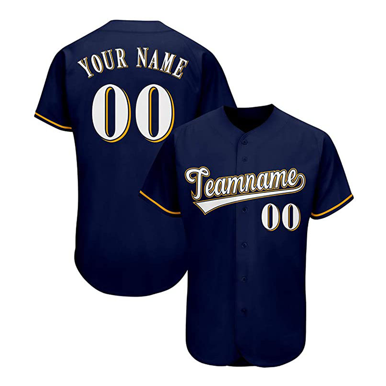 Custom Sublimation Polyester Baseball Jerseys with Botton NewYork