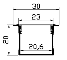 PXG-2320-A led profile light recessed led aluminum profile channel for led strip