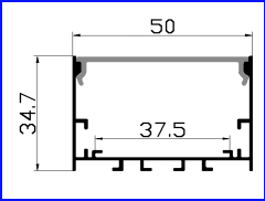 PXG-5035B-M surface led aluminum profile