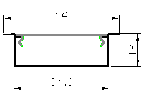 PXG-3512-A  Customized 1M 2M Aluminum LED Profile Strip Aluminum Recessed Channel For Plaster Ceiling Wall