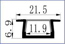 PXG-207 Anodized silver Aluminum LED Profile For normal recessed Drywall Use