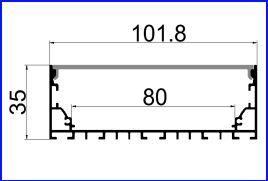 PXG-10235-M Aluminum Profile Suppliers 100*30mm U channel Extruded aluminum profile for led strip