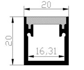 PXG-400-1 Anodized Silver LED Strip Light Aluminum Profile Floor Decoration Light