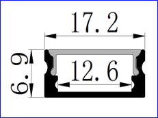 PXG-2040 LED aluminum profile U Style  for 2835 led strip milky/transparent pc cover