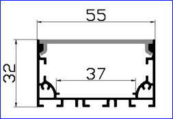 PXG-5532-M Commercial Extrusion Aluminium Channel Customized Led Aluminium Profile For Led Strip Lights