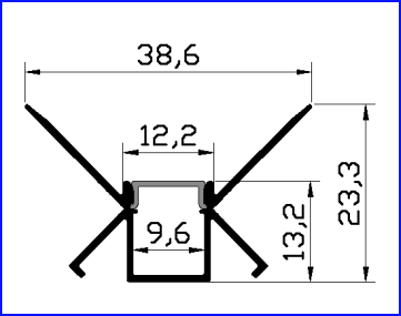 PXG-303  led aluminum profile with PC opal diffuser for architectural lighting