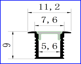 PXG-101-A 5mm Aluminum Extrusion Profile for U Shape LED Strip Profiles LED Bar Lights Aluminum Channel