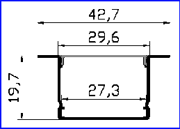 PXG-3020-A recessed aluminum LED profile with high light output PC opal diffuser for LED strips