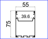 PXG-5575-M Simple linear lighting Aluminum Profiles for Home Commercial Pendant Lighting led strip light