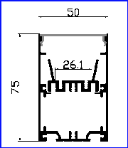 PXG-5075-M alu round led aluminum profile